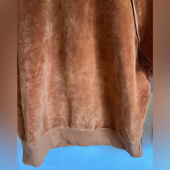 SUZIE KONDI Women's Velour Raglan Sweatshirt Top Orange Rust Myrrh XS - Picture 4 of 14